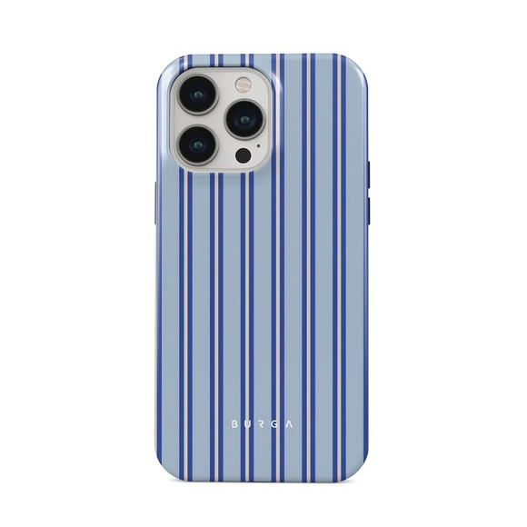Burga Blue Striped Phone Case IPhone 14 Pro - Picture 1 of 4